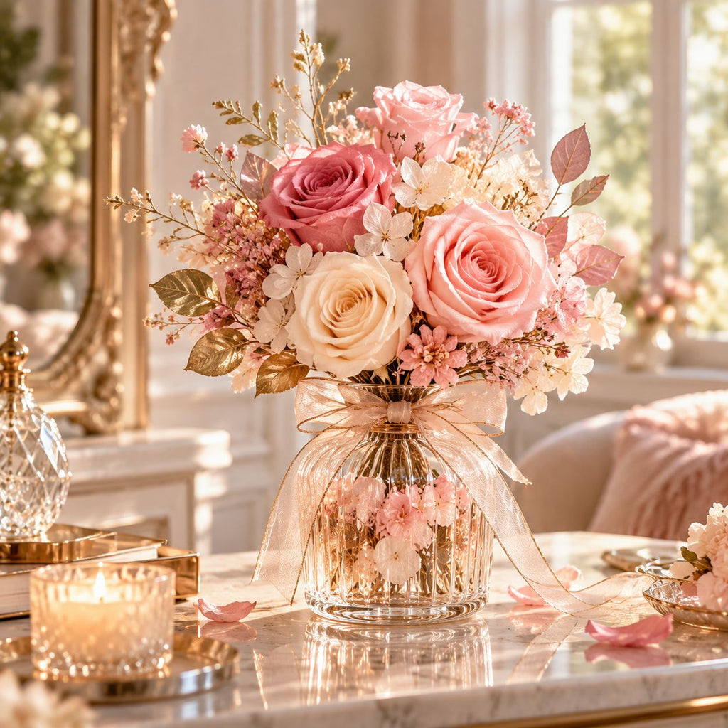 Zenvorac™ EverRose Eternal Floral Accent Vase