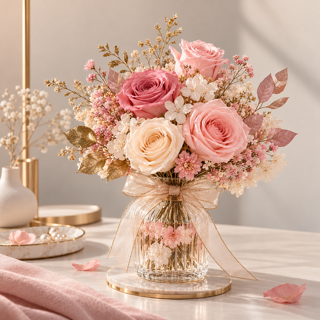 Zenvorac™ EverRose Eternal Floral Accent Vase