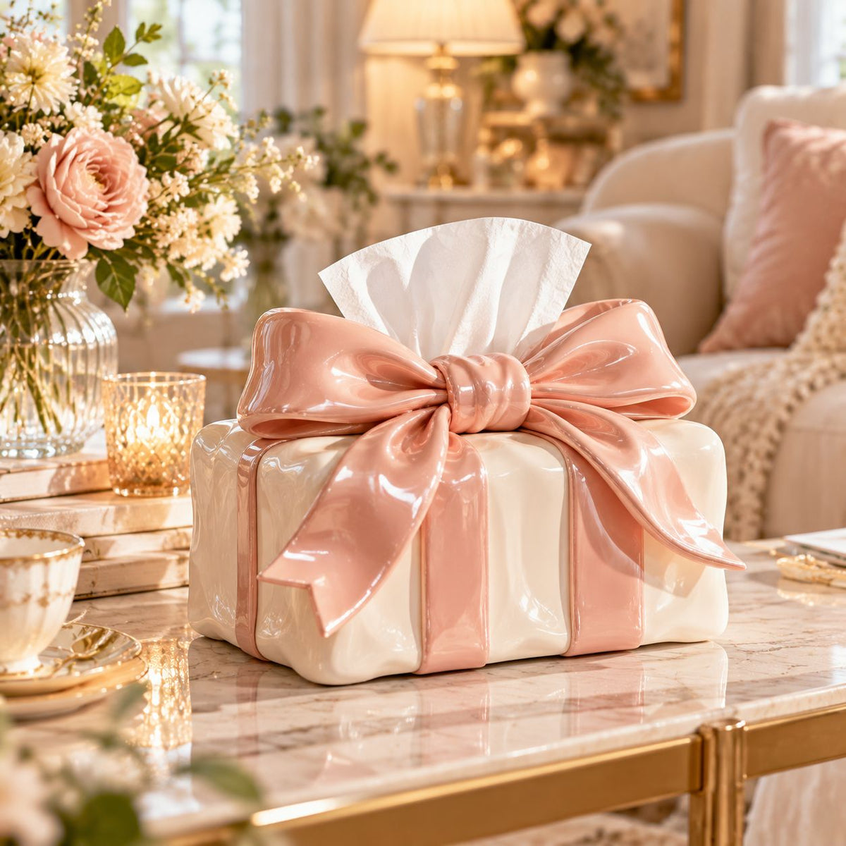 Zenvorac™ RibbonNest Bow Tissue Box Cover